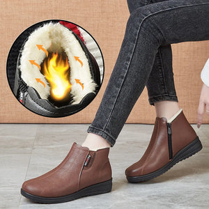 2022 For Women Classic Oxford Shoes Red Fury Booties Ladies Short Plush Boots Laced Up Chelsea Boots  Concise Leather Ankle Boot