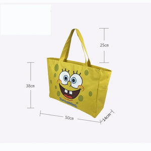 Spongebob Fashional Purses and Handbags Canvas Bag Cartoon Waterproof Travel Box High Capacity Foldable Printed Shopping Case