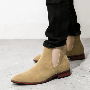 High Quality New Fashion Elegant Men's Suede Leather Ankle Boots Male Casual Classic Trendy Business Vnage Slip-on Chelsea Boots