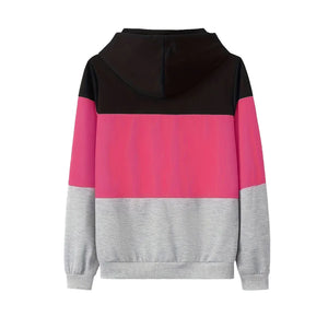 Spring and Autumn New Knitting Sweater WOMEN'S Casual Sports Patchwork Holiday Style Collage Hoodie Sweater