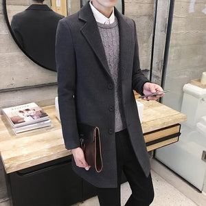 Men Long Cotton Coat Autumn Winter Jacket