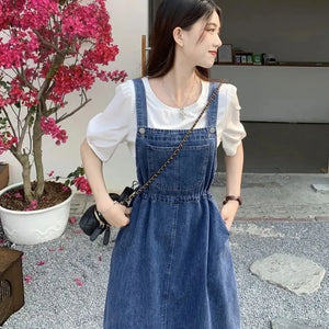 Cowgirl Suspender Dress For Women Spring/Summer 2023New Waist Slim Sleeveless Jeans Dresses Fashion Casual Party Vestidos Female