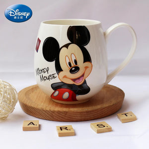 Disney Mickey Mouse Minnie Mouse Coffee Mugs Cute Cartoon Donald Milk Mugs Creative Fashion Mugs Handle Kids Water Cup 300ML