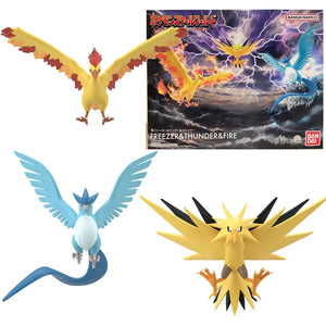 Bandai Pokemon Legendary Bird Pokémon Proportion Scale World Anime Action Figures Moltres Articuno Zapdos Collectible Model Toys