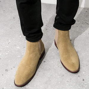 High Quality New Fashion Elegant Men's Suede Leather Ankle Boots Male Casual Classic Trendy Business Vnage Slip-on Chelsea Boots