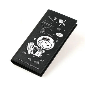 2022 Black Snoopy Cartoon Short/long Three-Fold Wallet Students Portable Coin Purse Kawaii Anime Toy for Kids Birthday Gifts