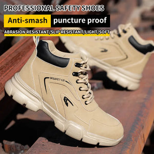 Winter Plush Work Boots For Men Ankle Anti-smash Anti-puncture Safety Shoes Steel Toe Protective Male Footwear Indestructible