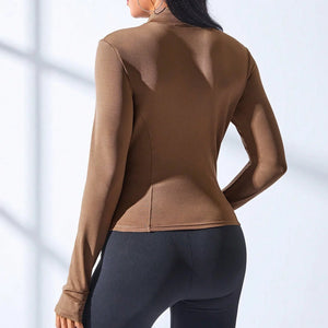 Slim Tracksuit Workout Top Female Training Jackets