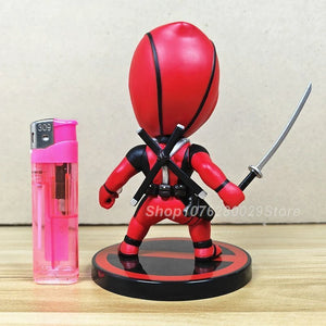 Super Hero Spiderman Deadpool Gesturing Version Deadpool Double Blade Version Action Figure Model Wacky Wobbler Bobble Head Doll