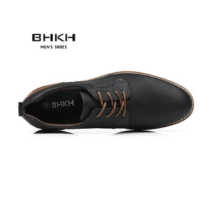 BHKH New Shoes For Men 2024 Spring/Summer Pu Leather Breathable Casual Shoes Lace up Office Style Business Men's Sneaker Zapatil