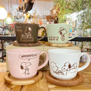 250Ml Japanese Snoopy Cartoon Retro Ceramic Mug 4 Colors Mini Home Breakfast Coffee Cup Milk Cup Kawaii Anime Toy Kids Gifts