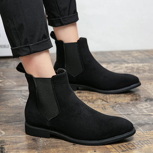 Men's British Style Chelsea Boots High Quality Suede Leather Ankle Boots for Men Spring Autumn Dress Boots Business Casual Shoes