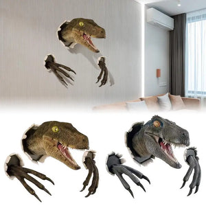 3D Dinosaur Wall Mounted Sculpture Wall Bursting Hanging Dinosaur Head Resin Dinosaur Head With Claws Home Decor #W0