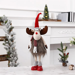 Large Standing Elk Doll Christmas Gift for Kids Christmas Elk Doll Reindeer Navidad Ornaments Christmas Home Decoration Supplies