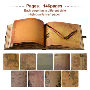 146 Pages Photo Album DIY Handmade Scrapbook Our Adventure Book Retro Kraft Album Anniversary Wedding Guest Book Memory Gift