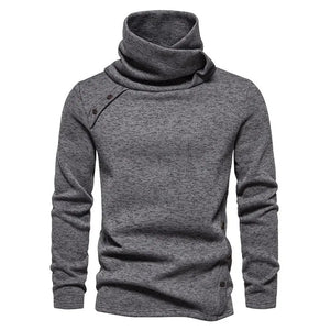 2023 Autumn/Winter New British Style Men's Stacked Neck Sweater Coat Fashion Jacquard Pullover Sweatshirt Sweater