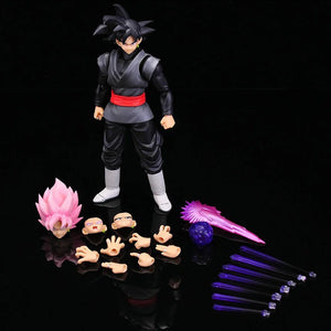 14cm Anime Dragon Ball Black Goku Zamasu Action Figure Super Saiyan Movie Version Dbz Model With Multiple Accessories Toys