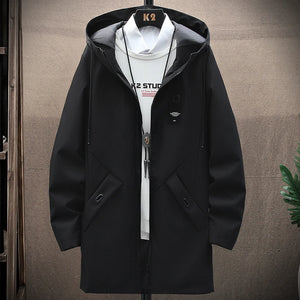 2023 Spring and Autumn New Classic Fashion In The Long Waterproof Coat Men Casual Loose Comfortable High Quality Trench Coat