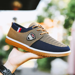 Men's Canvas Shoes Summer Casual Breathable Shoes for Men Fashion Sports Shoes Tendon Sole Wear-resistant Running Shoe