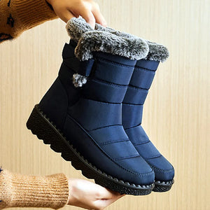 Waterproof Winter Boots for Women 2023 New Faux Fur Long Plush Snow Boots Woman Platform Shoes Warm Cotton Couples Ankle Boots