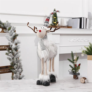 Large Standing Elk Doll Christmas Gift for Kids Christmas Elk Doll Reindeer Navidad Ornaments Christmas Home Decoration Supplies