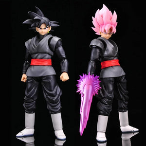 14cm Anime Dragon Ball Black Goku Zamasu Action Figure Super Saiyan Movie Version Dbz Model With Multiple Accessories Toys