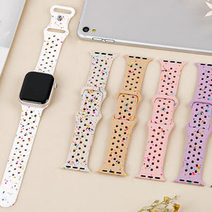 Sport Band for Apple watch Strap 44mm 45mm 40mm 41mm 42mm 49mm Breathable Silicone bracelet iwatch Series 9 8 7 6 5 4 3 SE Ultra