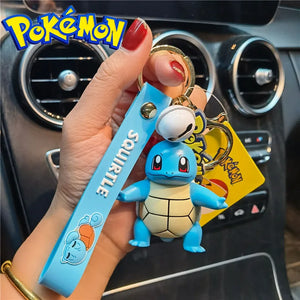 Pokemon Keychain Pikachu Bulbasaur Squirtle Jigglypuff Anime Action Figure Toys Pendant Charmander Psyduck Accessory Bag Keyring