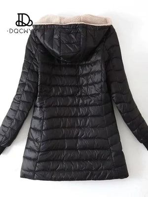 Women's Jacket Winter New Mid Length Korean Edition Hooded