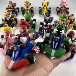 New Super Mario Series Karting Mario Bros Luigi Yoshi Donkey Kong Action Figure Toys Pull Back Car Kids Gifts hot