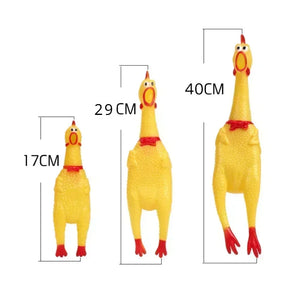 New Pet Dog Squeak Toy Screaming Chicken Squeeze Dog Chew Toy Durable and Fun Yellow Rubber Exhaust Chicken 17CM 31CM 40CM Toys