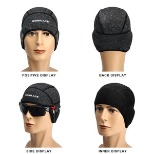 Winter Fleece Cycling Cap Windproof Thermal Skull Cap Cycling Helmet Liner Outdoor Sport Hat Running Skiing Motocycle Headwear