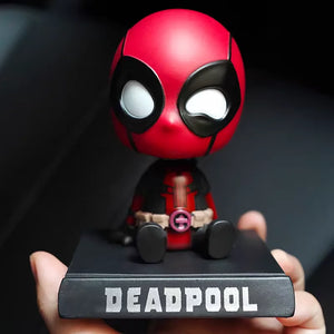 12cm Shake Head Doll Avengers League Deadpool Hero Car Decoration Spring Cartoon Creative Car Decoration Center Console