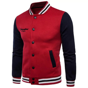 European code 2021 new Fashion couple caught fleece stand collar sweatshirts contrast color baseball uniform embroidery coat men