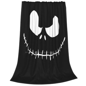 Skellington White Trend Style Funny Fashion Soft Throw Blanket Halloween Jack Tim Burton Skellington Danny Elfman Film Media