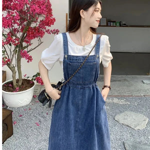 Cowgirl Suspender Dress For Women Spring/Summer 2023New Waist Slim Sleeveless Jeans Dresses Fashion Casual Party Vestidos Female