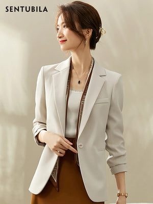 Spring Blazer Women Elegant Fashion Office