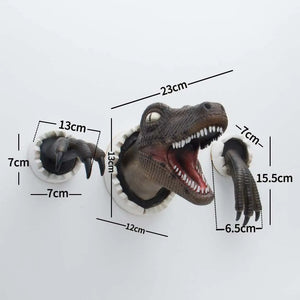 Prop Dinosaur Sculpture Hanging Decor Resin Bursting Mounted Dinosaur Decor 3D Wall Bursting Dinosaur Home