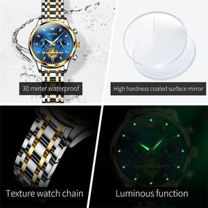 OLEVS Women's Watches Fashion Multifunction Original Quartz Watch for Ladies Waterproof Luminous 24 Hours Exquisite Gift Box Set