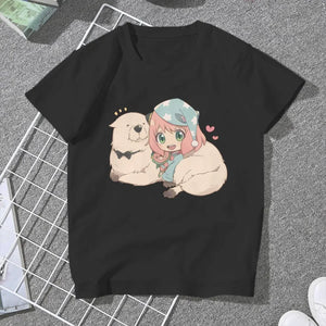 Anime Spy×Family Anya Forger Tshirt Homme Women's Clothes Unisex Polyester Blusas T Shirt For Women