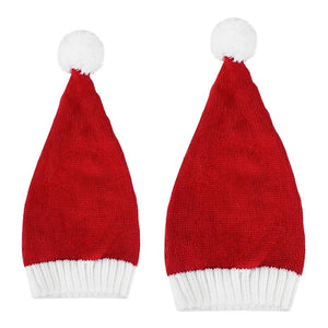 2023 Knitted Christmas Hat Cute Pompom Adult Child Soft Beanie Santa Cap New Year Party Kids Gift Navidad Natal Noel Decoration