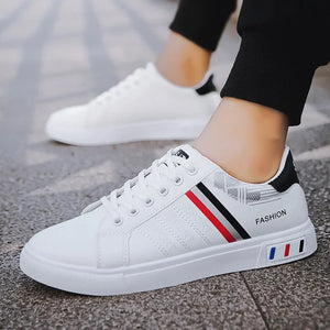 Luxury Men's Sneakers White Vulcanized Sneakers 2023 New Flat Comfortable Shoes for Men Fashion PU Leather Men's Casual Shoes