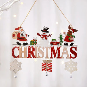 Gnome Santa Claus Wooden Hanging Ornaments 2024 Merry Christmas Decorations for Home Door Xmas Tree Pendants Navidad New Year