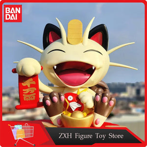 35cm Spot Pokémon Anime Figure Lucky Meow Gk Pokemon Vinyl Model Statue Lucky Cat Desktop Porch Ornaments Doll Toy Birthday Gift