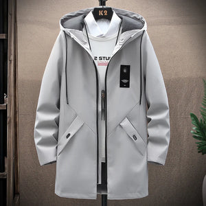 2023 Spring and Autumn New Classic Fashion In The Long Waterproof Coat Men Casual Loose Comfortable High Quality Trench Coat