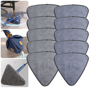 1/10pcs Triangle Microfiber Mop Pads Large Glass Microfiber Sweeping CleaningCloth Dust Mop Replacement Head Pads Clean Tool