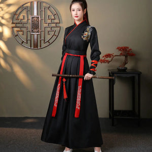 Streetwear Casual  Chinese Traditional Dress Chinese Hanfu Dress Women Clothing Vintage Ethnic Style Fashion Clothes Elegant