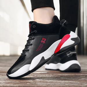 Brand Mens High-top Basketball Shoes Thick Sole Non-slip Sports Shoes Trendy Youth Comfortable Athletic Shoes Tenis Para Hombre