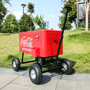 American Style Coca Cola Outdoor Insulated Car, Small Cart, Storage Box, Camping Hand Push Refrigerator, Snack Cabinet