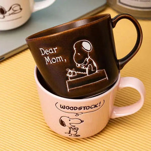 250Ml Japanese Snoopy Cartoon Retro Ceramic Mug 4 Colors Mini Home Breakfast Coffee Cup Milk Cup Kawaii Anime Toy Kids Gifts